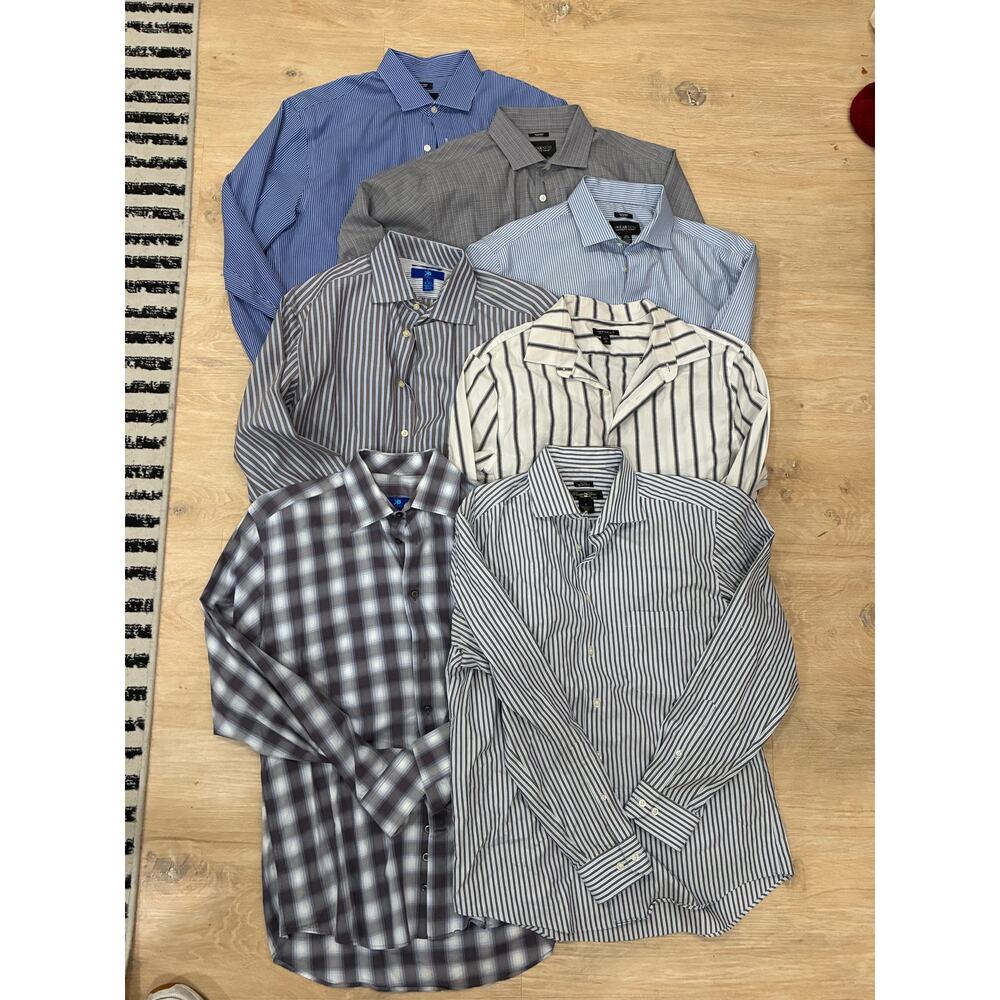 Men’s Long sleeve Dress Shirts Lot Large 16 1/2 Neck Various Brands